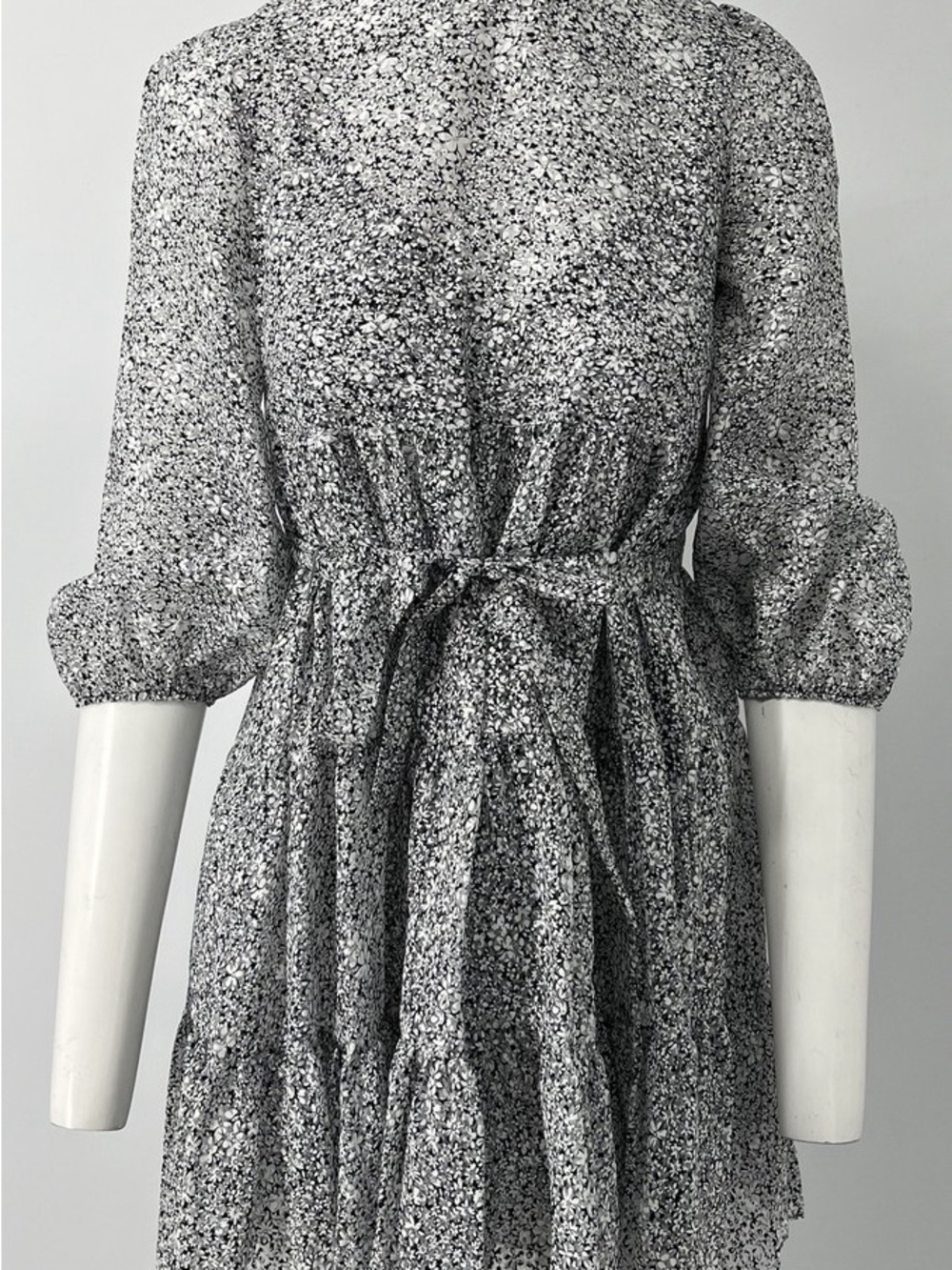 Long Sleeve Mini Dress | Tiered Ruffle Hem | Size 34 | Sezane/Doen style. - Picture 5 of 8